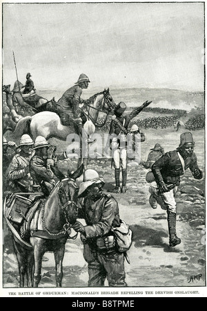 La bataille d'Omdurman, Macdonald's brigade repousser le derviche assaut lors de la bataille d'Omdurman (2 septembre 1898), une armée Banque D'Images