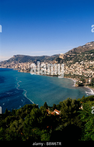 La côte d'Azur Roquebrune près de Monaco Banque D'Images
