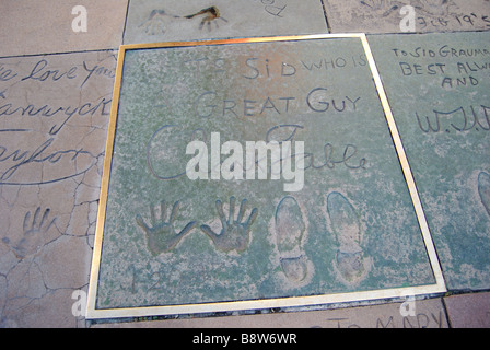 Clark Gable, empreintes de pas du Théâtre chinois de Grauman, Hollywood Boulevard, Hollywood, Los Angeles, Californie, États-Unis d'Amérique Banque D'Images