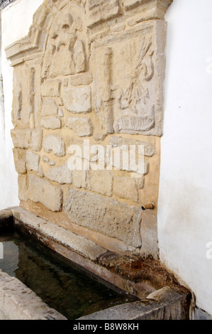 Les Wamba fontaine à eau datant du 16ème siècle dans le centre-ville de Alhama de Granada Espagne du sud