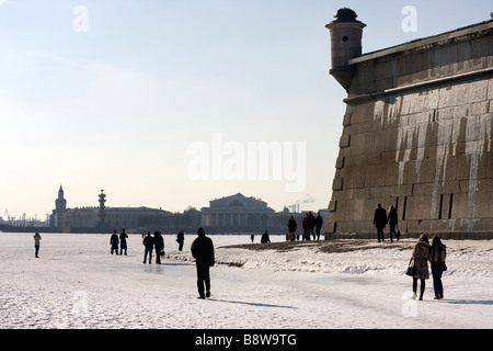 Neva à l'hiver, Saint Petersburg, Russie Banque D'Images