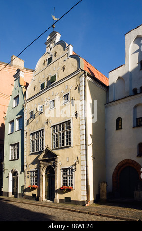 Riga, Lettonie, en Europe. Trio historique de bâtiments médiévaux connus comme les trois frères Banque D'Images