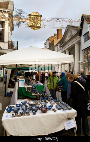 Street market stall à Guildford Surrey Banque D'Images