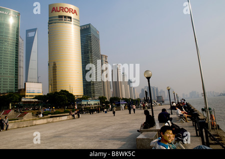 Le quartier financier de Lujiazui à Pudong, Shanghai. Banque D'Images