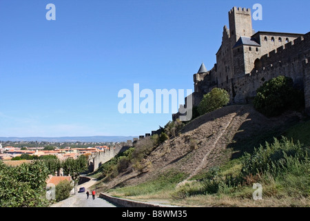 Le Château Comtal, Carcassonne, Languedoc, France Banque D'Images