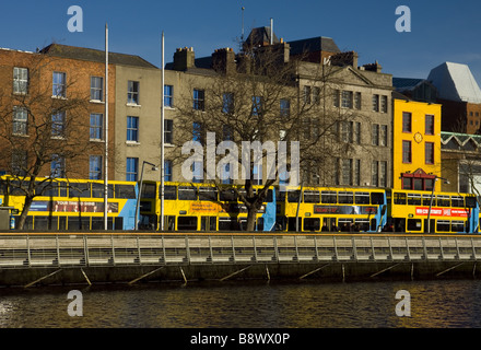 Arrêt de bus en Eden Quay, Dublin City Centre Banque D'Images