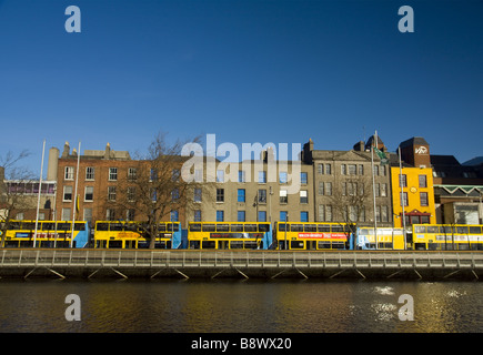 Arrêt de bus en Eden Quay, Dublin City Centre Banque D'Images