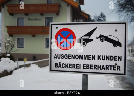 Panneau de circulation Mayrhofen Autriche Tyrol Banque D'Images