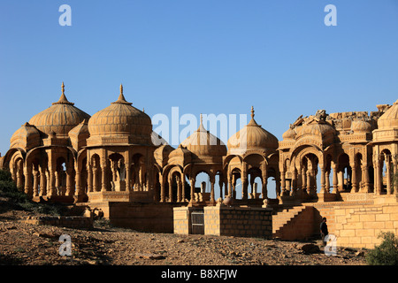 Inde Rajasthan désert de Thar Bada Bagh cénotaphes Banque D'Images