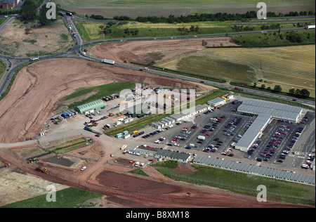 La construction d'autoroute à péage M6 et bureaux site près de Lichfield Staffordshire jonction de Watling Street A5 et Birmingham Rd Banque D'Images
