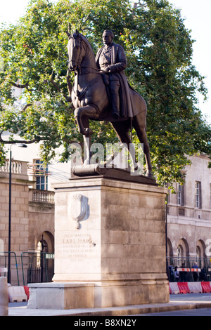 Statue de monument et maréchal Earl Haig à Londres sur le Strand Banque D'Images