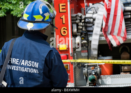 L'incendie criminel d'enquêtes, Service d'incendie. Washington DC USA. Banque D'Images