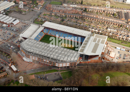 Vue aérienne du stade de football FC Aston Villa Villa Park Birmingham England Uk Banque D'Images