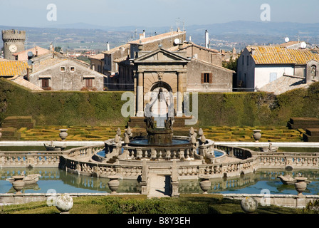 Italie, Latium comté - Villa Lante à Bagnaia les jardins de village Banque D'Images