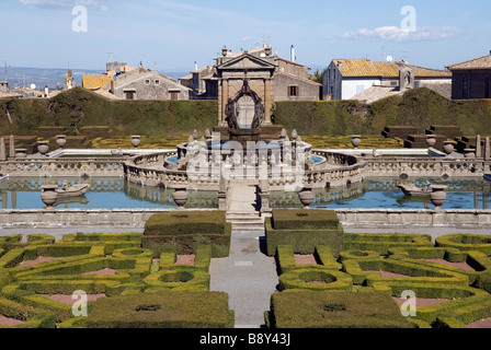 Italie, Latium comté - Villa Lante à Bagnaia les jardins de village Banque D'Images