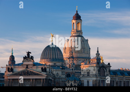 Dôme de l'église Frauenkirche Dresde Saxe Allemagne Banque D'Images