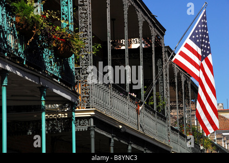 Drapeau américain, La Nouvelle-Orléans, Louisiane, États-Unis d'Amérique, Amérique du Nord Banque D'Images