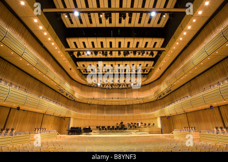 L'intérieur d'un hall à la Sage Gateshead, Norman Foster's stunning music center sur les rives de la rivière Tyne. Banque D'Images