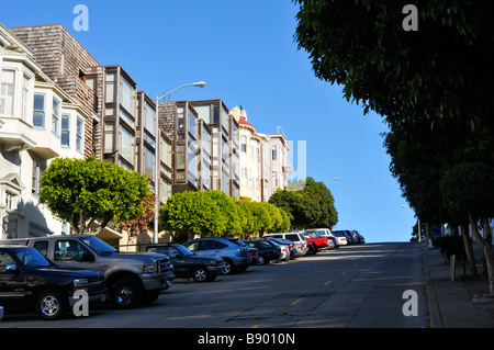 La Steep Union Street sur Telegraph Hill, San Francisco CA Banque D'Images