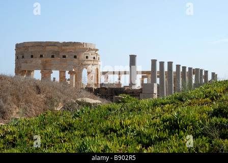 Le marché de Leptis Magna (Libye) Banque D'Images