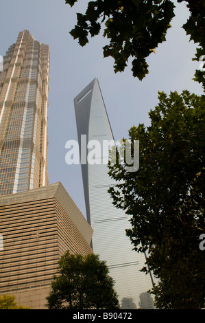 Le quartier financier de Pudong, Shanghai. Banque D'Images