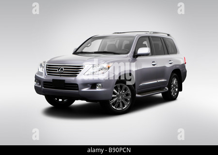 2009 Lexus LX LX570 en gris - angle de vue avant Banque D'Images