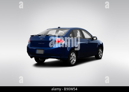 2009 Ford Focus SES dans Bleu - vue d'angle arrière Banque D'Images