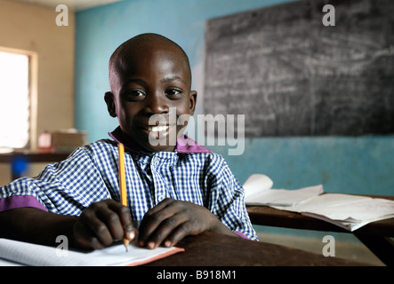 Nigéria : garçon dans une école secondaire à Shuwa Banque D'Images