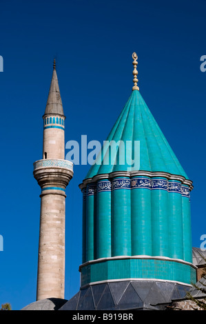 Turbe tombe de MEVLANA CELALEDDIN Rumi et Haci Bektas Konya Turquie Mosquée Banque D'Images