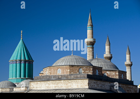 Turbe tombe de MEVLANA CELALEDDIN Rumi et Haci Bektas Konya Turquie Mosquée Banque D'Images