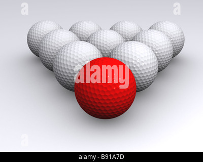 golfball rouge Banque D'Images