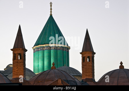 Turbe tombe de MEVLANA CELALEDDIN Rumi Konya Turquie Banque D'Images