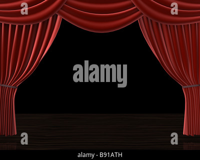 Rideau rouge Banque D'Images