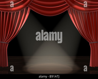 Rideau rouge Banque D'Images