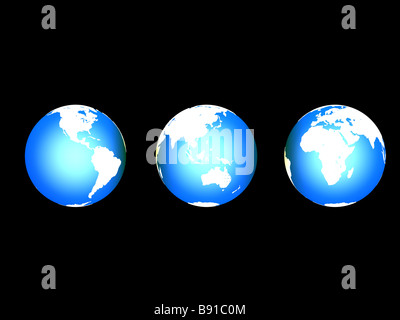 globes 3D Banque D'Images