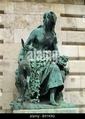 Château Fontaine Matyas Budapest Hongrie Palace Banque D'Images