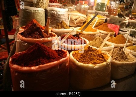 Les épices locales du marché du samedi soir à Baga à Goa, Inde Banque D'Images