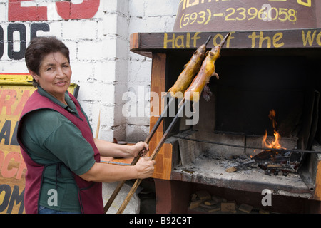 Cuy (cochon rôti), l'Équateur. Banque D'Images