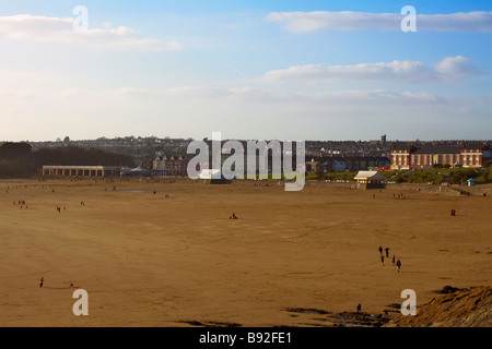 Vue de la plage de la baie de Whitmore Barry Island au sud du Pays de Galles Banque D'Images