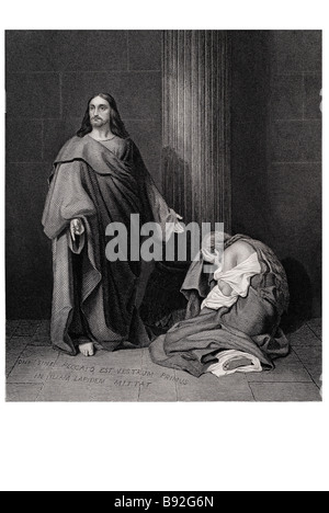 La femme adultère Seigneur Sauveur Jésus Christ Banque D'Images