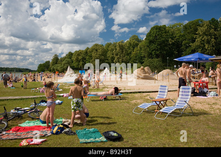 Lake Set Beach à Võru, Estonie, Europe Banque D'Images