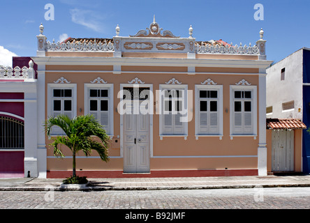 Façades de maisons de Bahia Canavieiras Brésil Amérique du Sud Banque D'Images