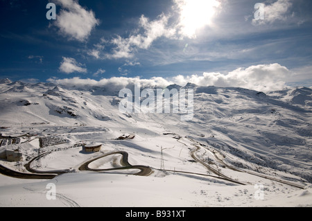 Alpes Val Thorens vue panoramique Banque D'Images