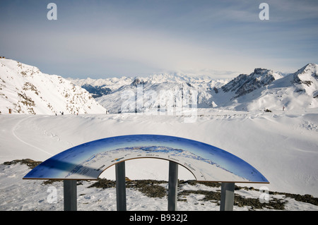 Alpes Val Thorens vue panoramique Banque D'Images