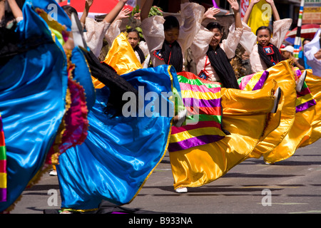 Festival Dinagyang La Ville d'Iloilo, Philippines, Asie Banque D'Images