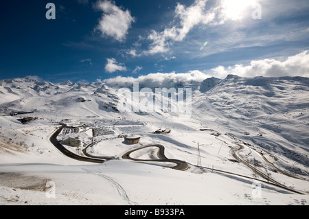 Alpes Val Thorens vue panoramique Banque D'Images