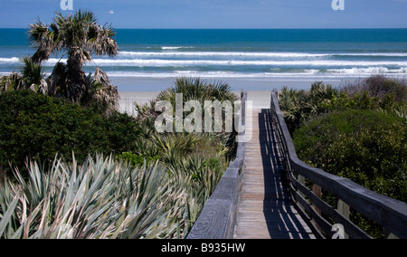 Promenade à New Smyrna Beach Floride USA Banque D'Images