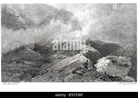 Les enfants de la vallée mist mountain hommes femmes guerriers chasseurs Campagne vêtements traditionnels à l'extérieur sauvage wildernes Banque D'Images