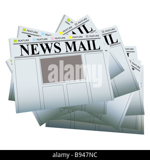 Pile de journaux avec des zones vierges d'ajouter vos propres textes et images Banque D'Images
