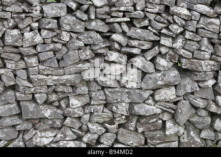 Détail du mur en pierre sèche Banque D'Images